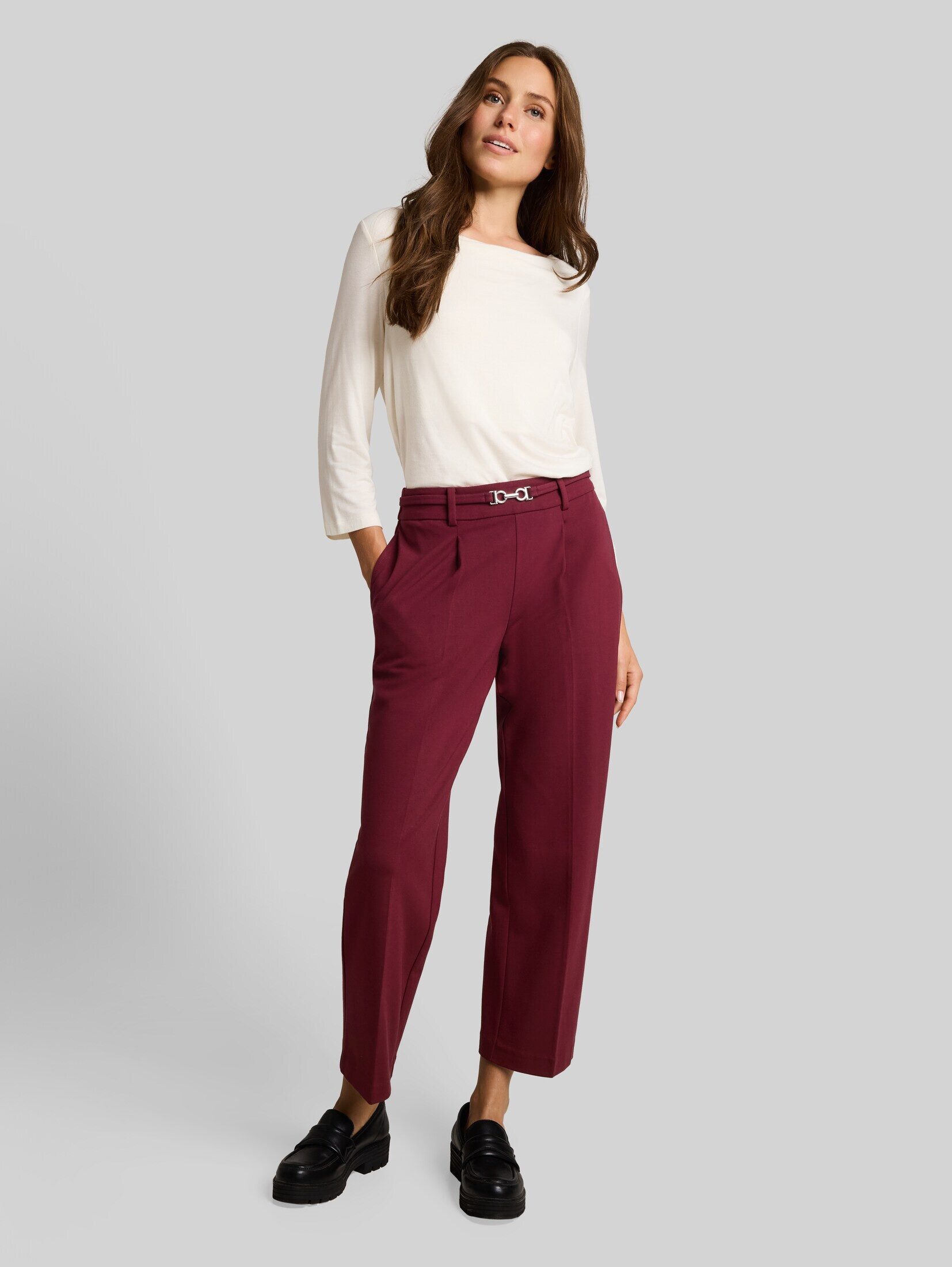 TOM TAILOR 7/8-Hose Hosen & Chino Cropped Straight Hose mit Gürtel