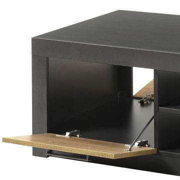 Lomadox Couchtisch BAKU-61, rechteckig modern in Fresco anthrazit mit Kastanienbraun 110x44x63 cm