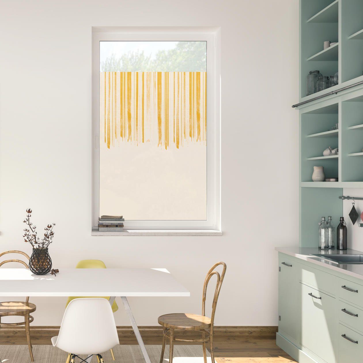 LICHTBLICK ORIGINAL Fensterfolie Fensterfolie selbstklebend, Sichtschutz, Flowing Honey - Gelb, blickdicht, glatt