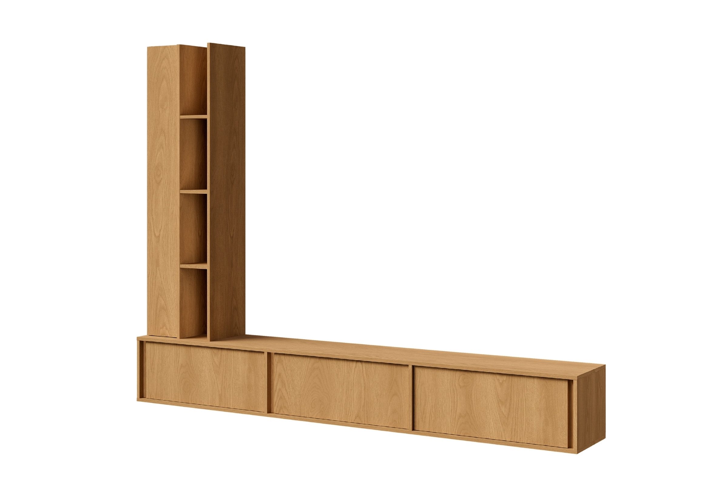 Deine Möbel 24 Wohnwand VELORA 2-tlg., TV-Lowboard und Hängeschrank, 230 cm breit, (Set, 2-St., VELORA-Kollektion), moderne Wohnzimmermöbel