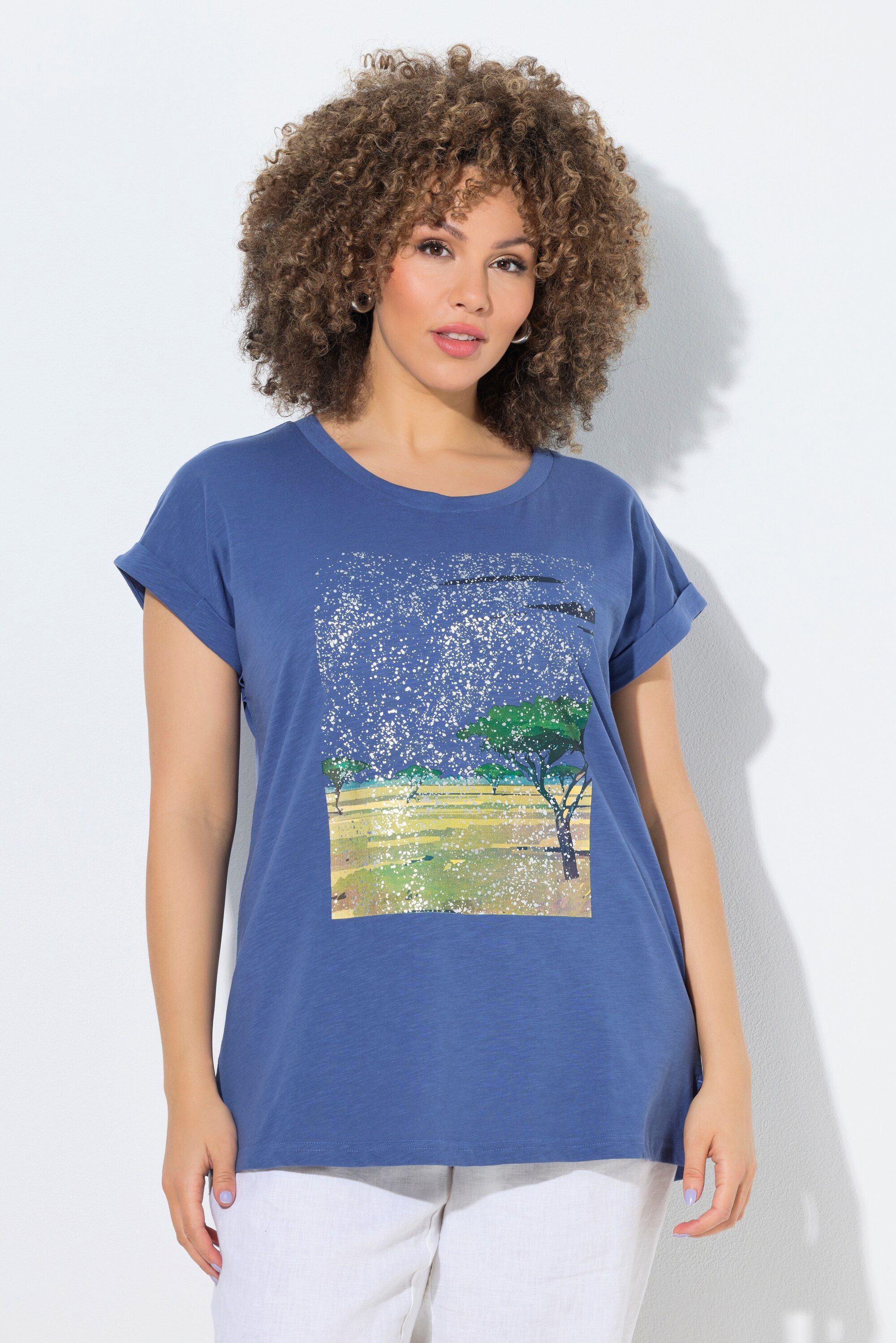 T-Shirt T-Shirt Savanne Oversized Rundhals Halbarm