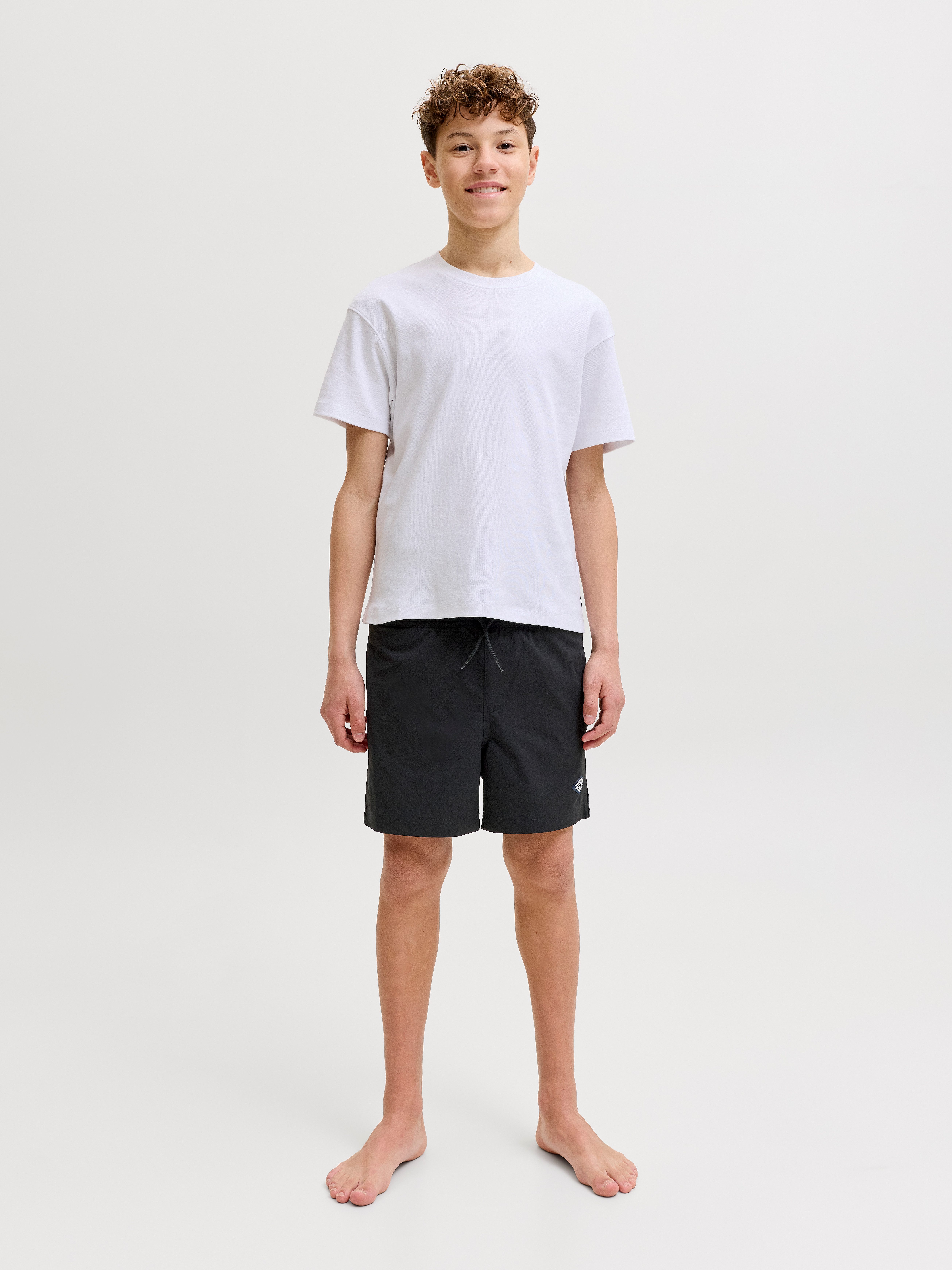 Jack & Jones Junior Badeshorts JPSTMAUI SURF DOUBLE WB SWIMSHORT SN JNR mit Logobund und Kordelzug – Bild 4 von 5