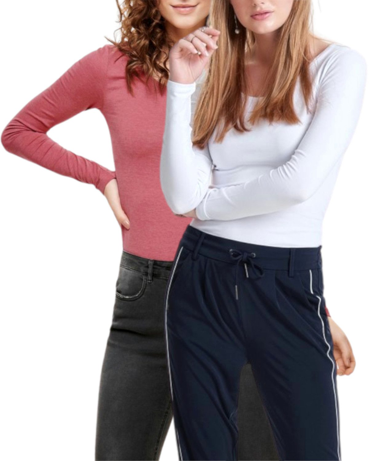 ONLY Langarmshirt Basic Shirt im 2er-Set günstig online kaufen