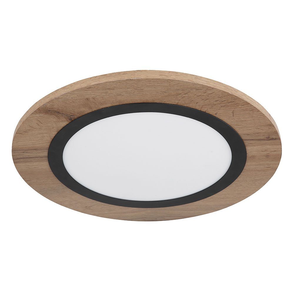 Globo Deckenstrahler, Deckenleuchte Deckenlampe LED Holzoptik Schwarz-matt Wohnzimmerlampe D