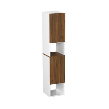 GARLIVO Badezimmer-Set Badezimmerschrank GLC2, hängend, stehend, Wallnuss, Hochschrank, Breite 31,5 cm
