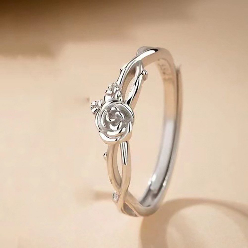 The Beauty House Fingerring silberfarbiger Ring mit Rose günstig online kaufen