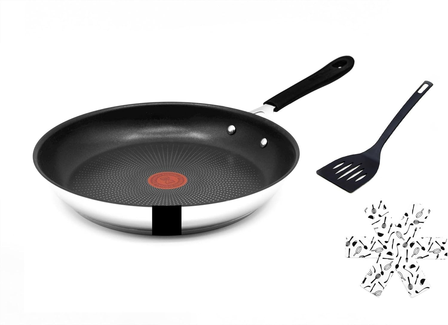 Tefal Bratpfanne Jamie Oliver E76 Bratpfanne 24cm, Edelstahl 18/10 (Pfanne, Жаровні Set, Сковородиset, Wok, Wokpfanne, Сковороди + 1 Wender & Schoner Antihaftbeschichtet), Antihaftbeschichtet