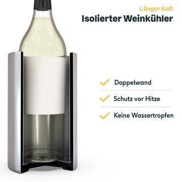 SILBERTHAL Weinkühler aus Edelstahl, doppelwandig, idealer Wein-& Sektkühler, 2-4h Kühleffekt