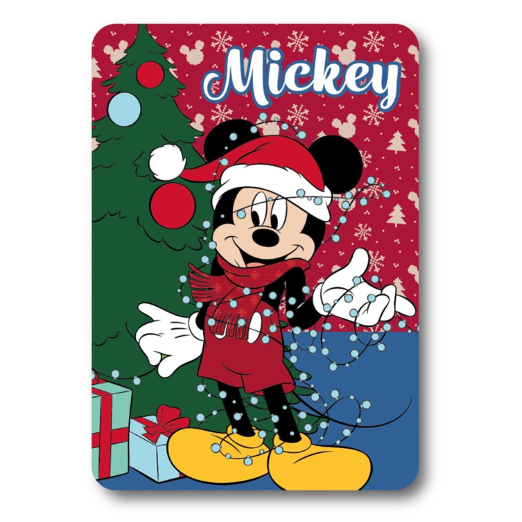 Wohndecke Disney Mickey Mouse Weihnachts-Fleecedecke Kuscheldecke 100x140 weich, Textiel Trade B.V.
