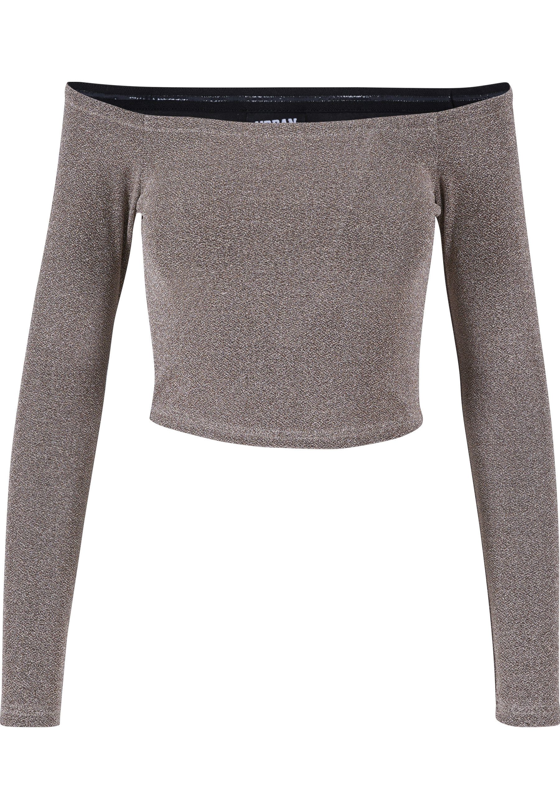 URBAN CLASSICS Longsleeve Urban Classics Damen Ladies Off Shoulder Glitter Longsleeve (1-tlg)