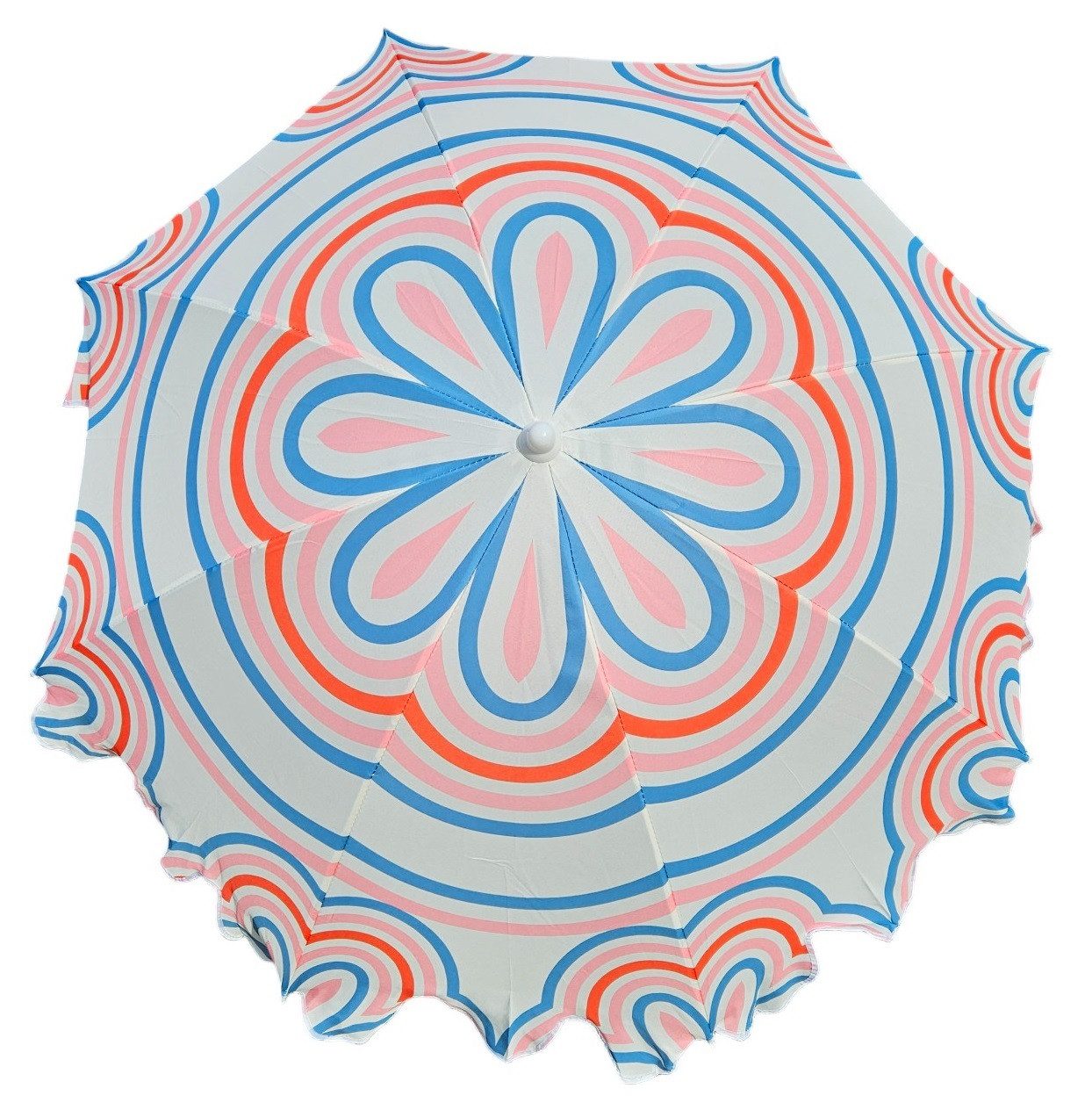 Meinposten Sonnenschirm Strandschirm UV 30+ Balkonschirm grün blau Kreise Streifen