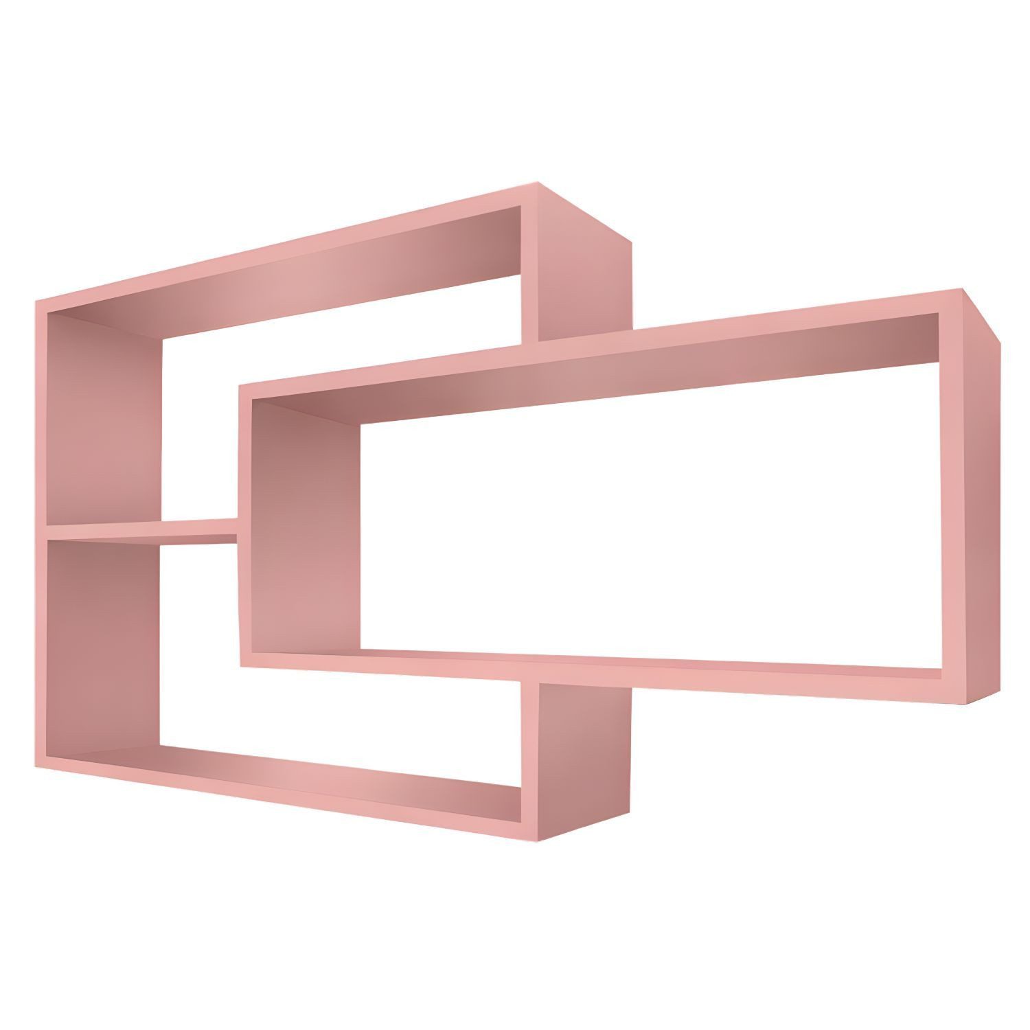 TRAUMMÖBEL Wandregal KARO, Modernes Schweberegal großes Hängeregal Wandregal Rosa 104x20x59 cm