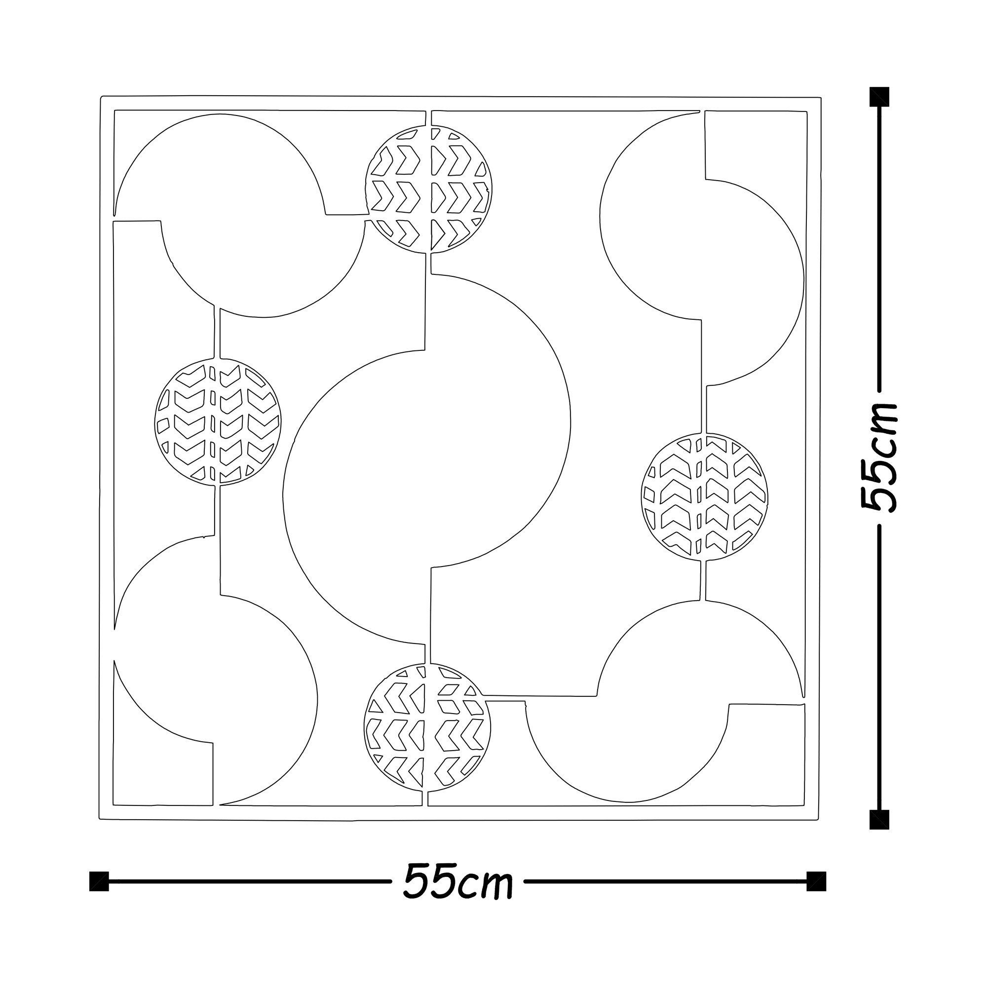 TNL1569, Metall Bunt, Wanddekoobjekt x 5 cm, 55 55 Wallity x 100%