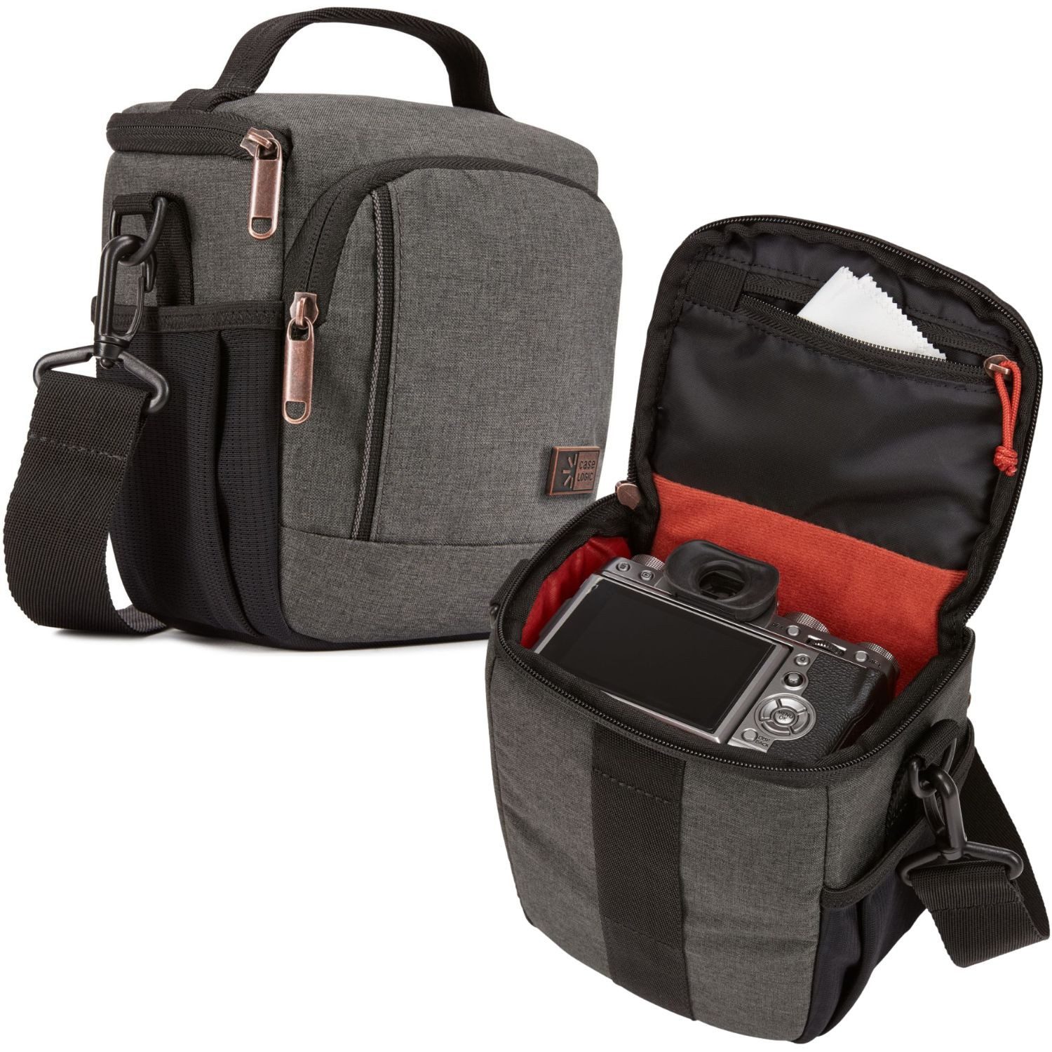 Case Logic Kameratasche Kamera-Tasche Era Universal Schutz-Hülle Grau, Gürtel-Schlaufe Innenfutter für DSLR DSLM Systemkamera