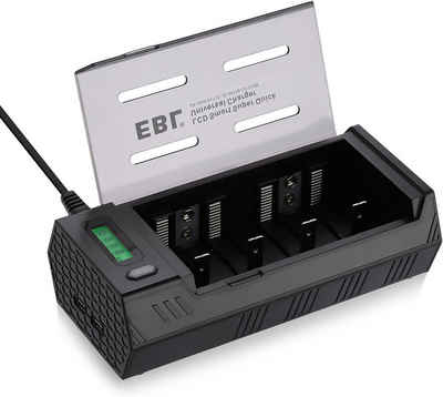 EBL Universal Akku Ladegerät - für AA/AAA/Baby C/Mono D/9volt Block Akku Batterie-Ladegerät (1-tlg)