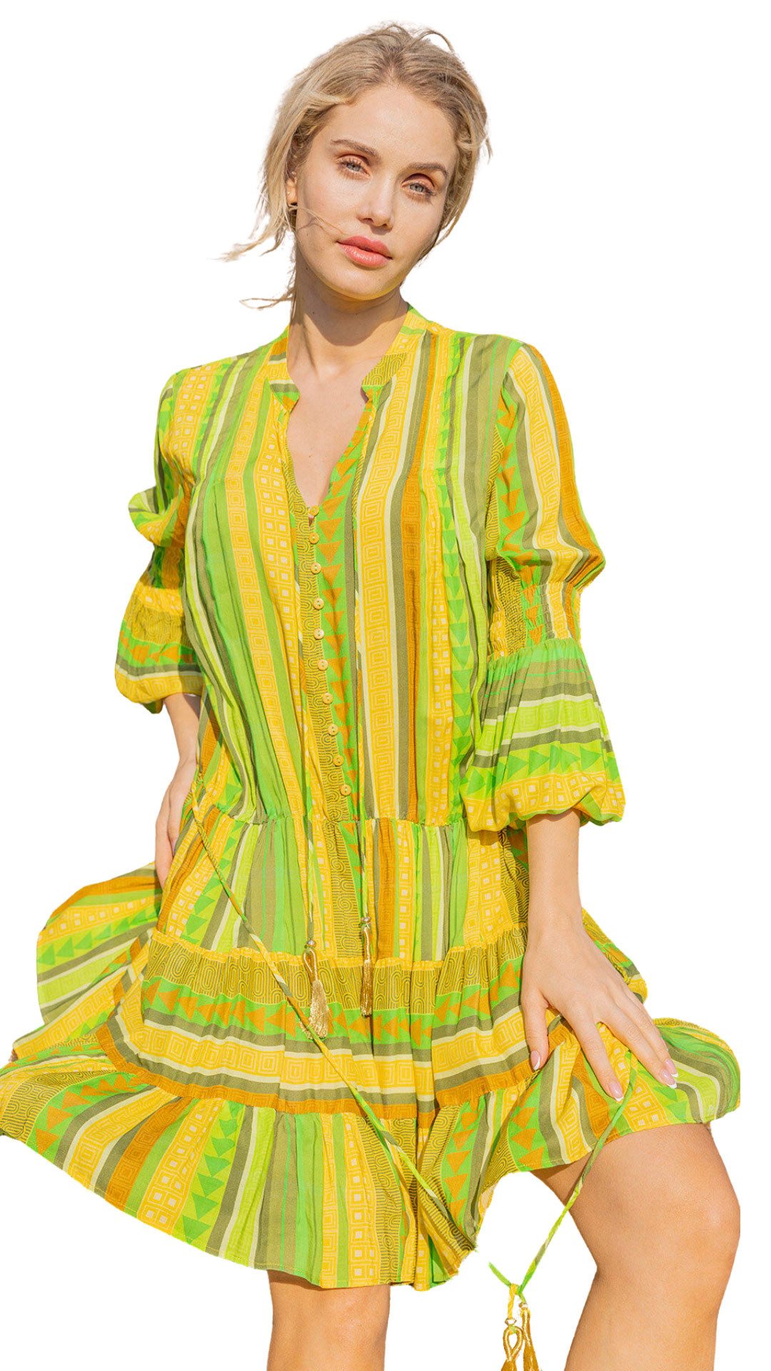 Charis Moda Tunikakleid Sommerkleid im frischen mediterranen Look günstig online kaufen