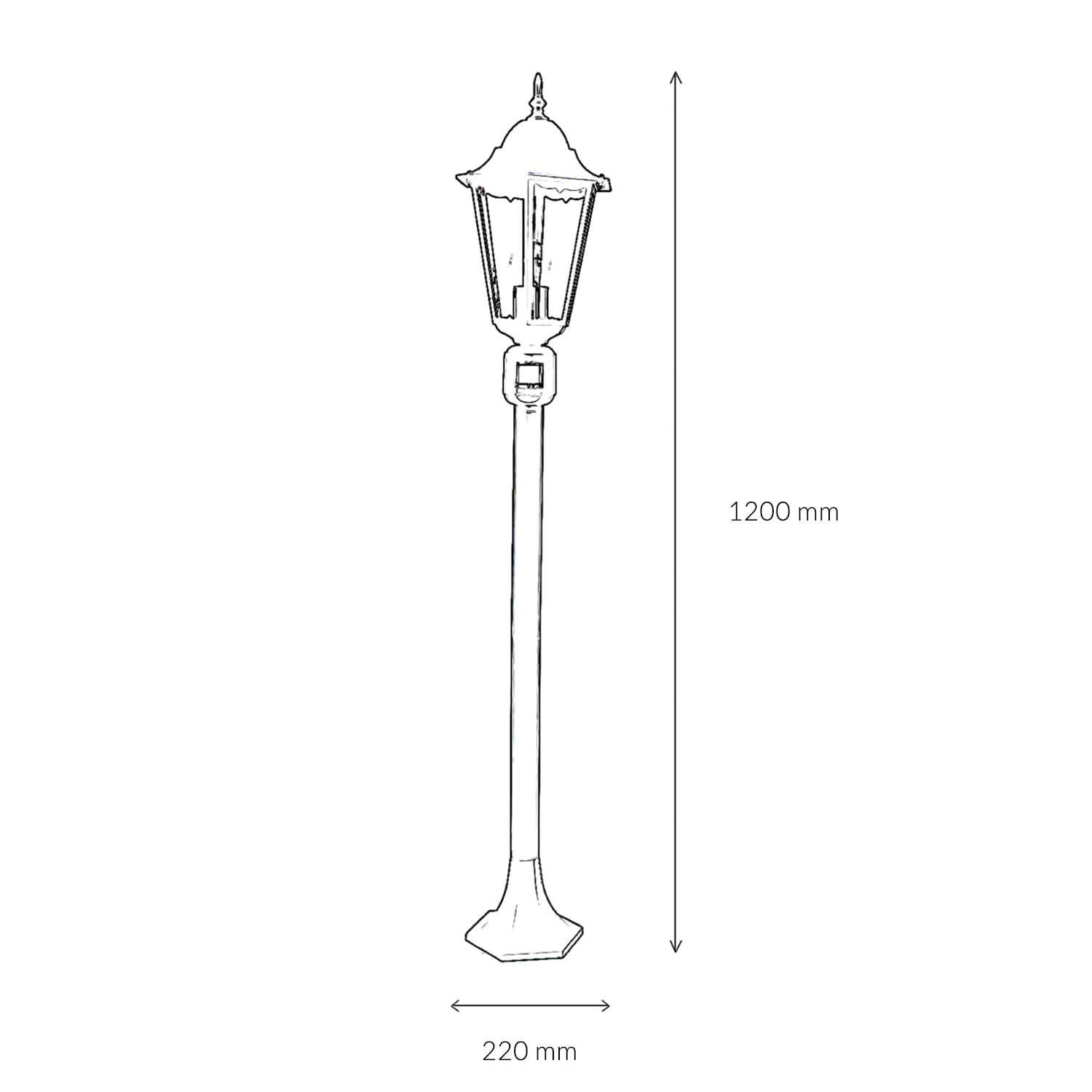 ohne Leuchtmittel, Lampe Bewegungsmelder Schwarz Terrasse BRISTOL, Außen-Stehlampe Wegeleuchte Licht-Erlebnisse Kupfer mit