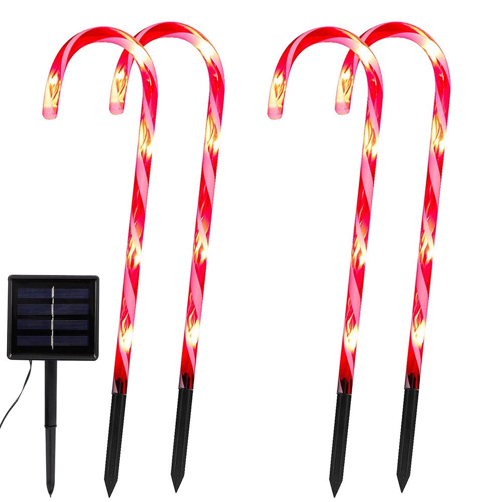 LMaxhome LED-Lichterkette Solar Weihnachten Zuckerstangen Lichter Gartenleu günstig online kaufen
