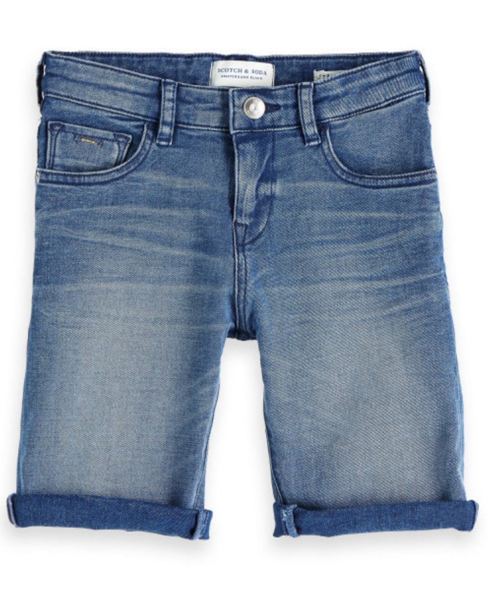 Scotch & Soda Jeansshorts Jungen Jeansshorts aus Stretch-Denim mit Used-Waschung