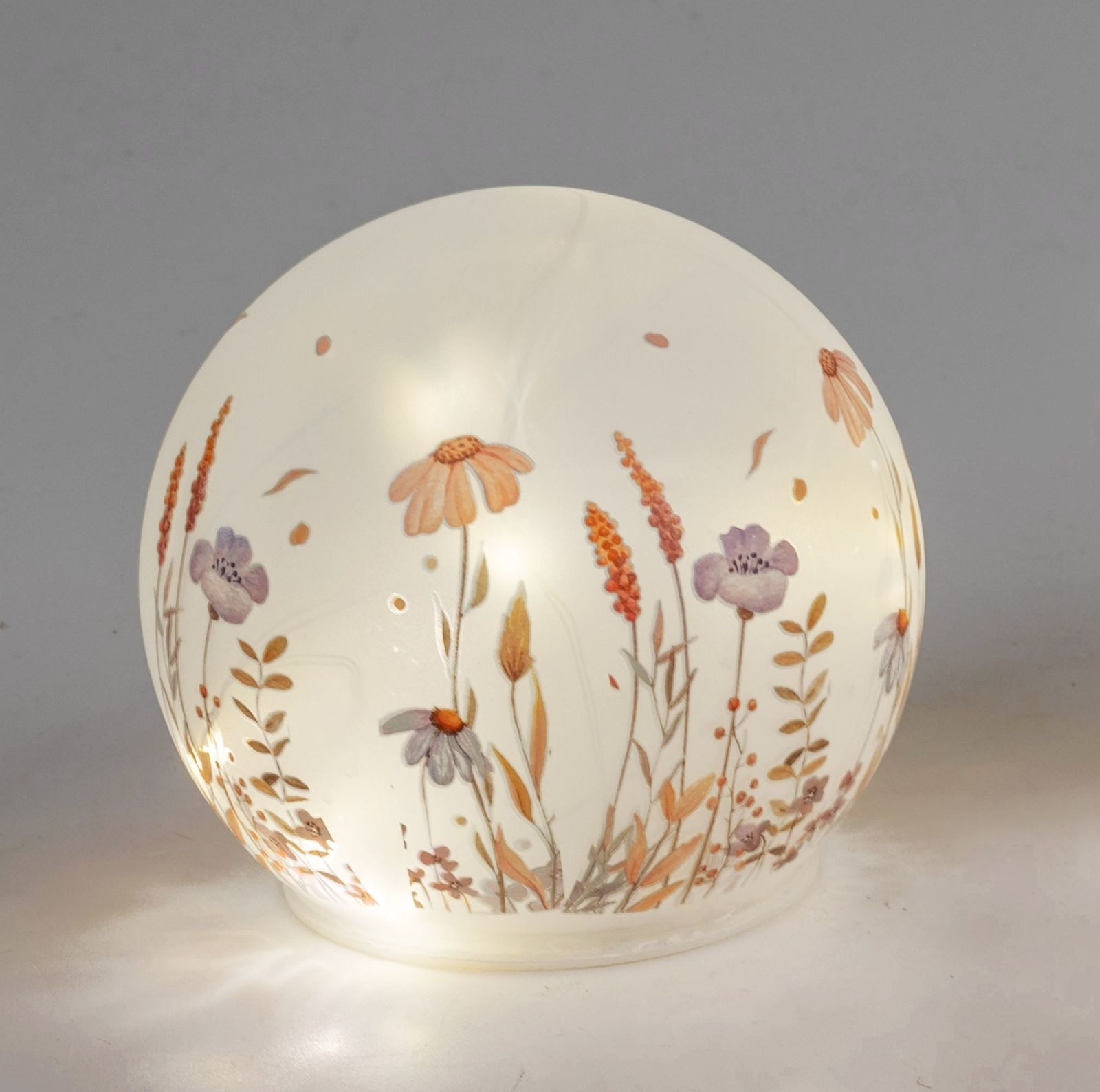 formano LED Dekolicht Deko Kugel Glas Wiesenblumen 12 cm matte Glasleuchte günstig online kaufen