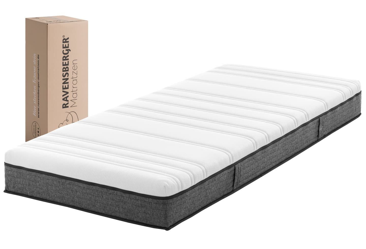 Gelschaummatratze Gelmatratze Thermo-DUO® mit RAVOTEX Funktions..., RAVENSBERGER Matratzen, 18 cm hoch, Ergonomisch, drei Schichten, 7 Zonen, Made in Germany