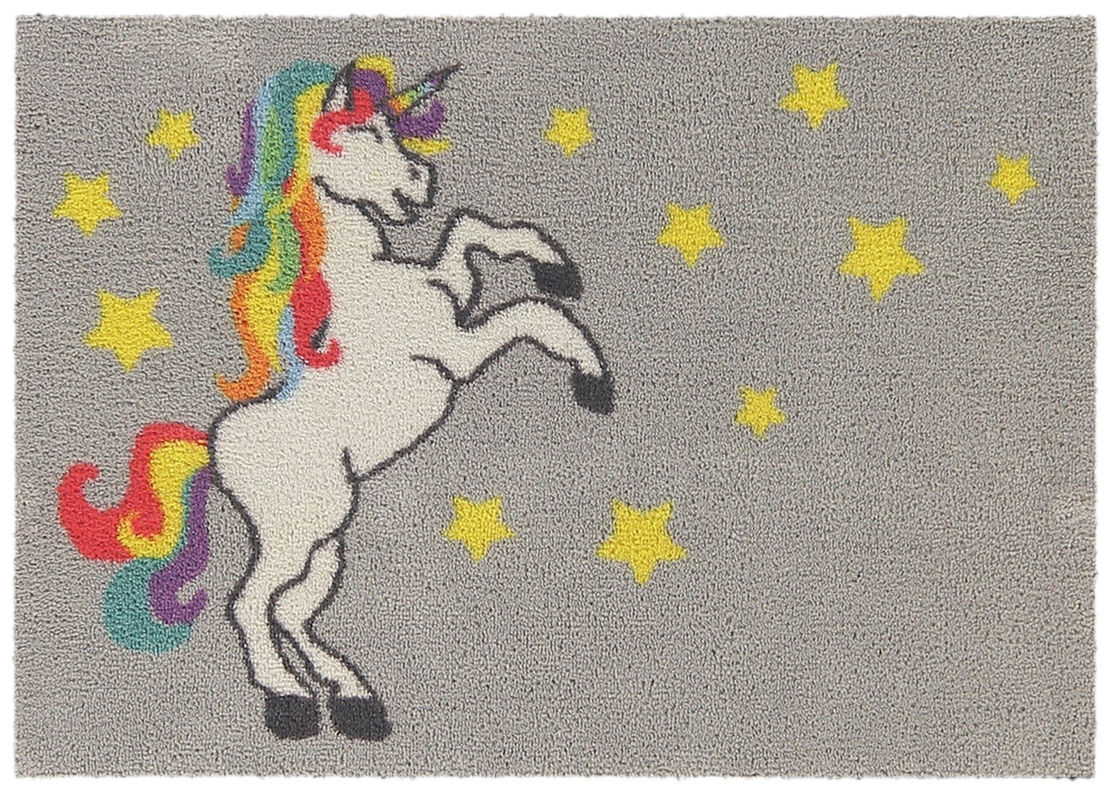 akzente Fußmatte AKZENTE Feel Fußmatte RAINBOW UNICORN 50 x 70 cm, Rechteckig, Höhe: 7 mm, In- und Outdoor, waschbar bei 30° Grad und trocknergeeignet. € 39,95
