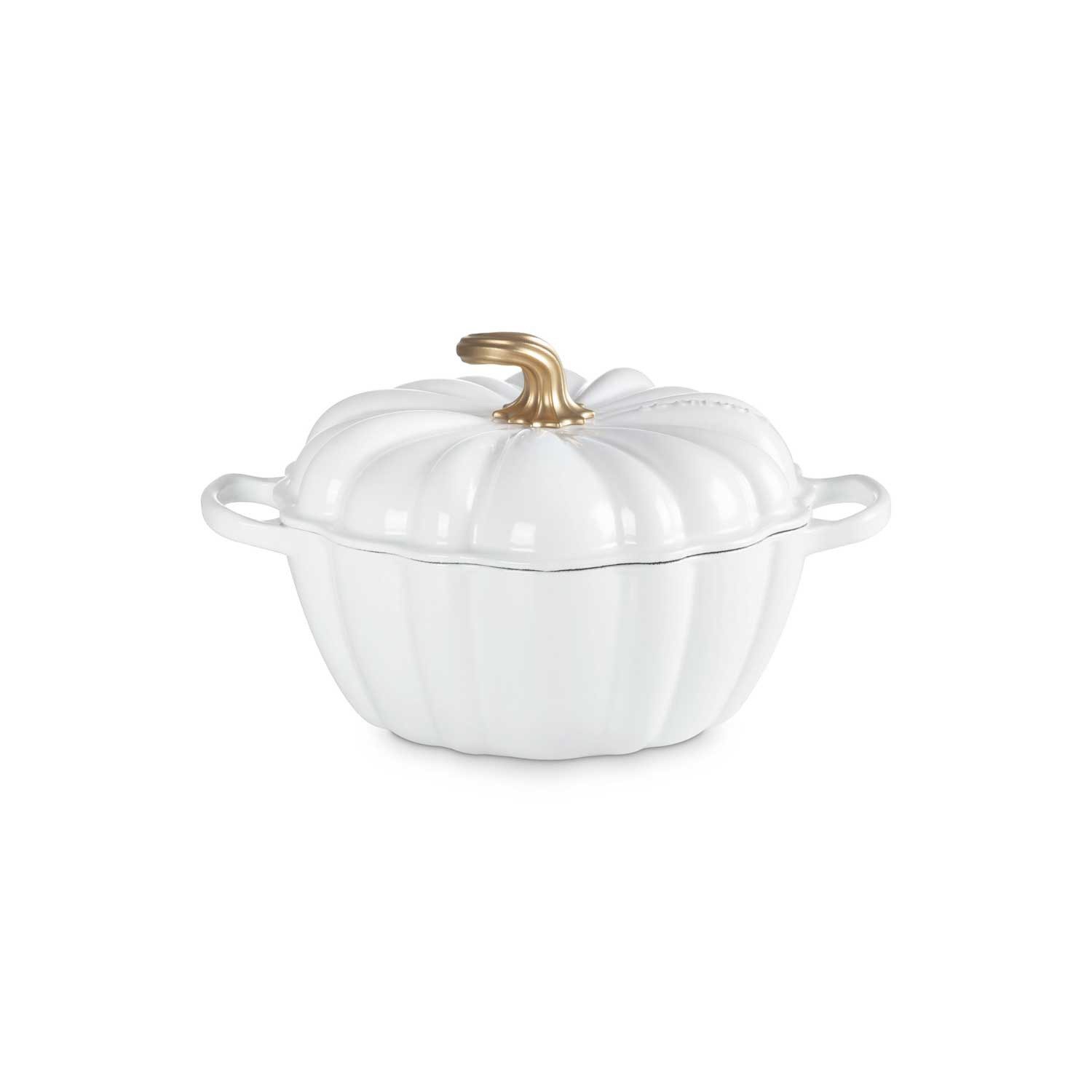 LE CREUSET Bräter LeCreuset Bräter Kürbis Signature 24cm, Auswahl Weiß, Gußeisen