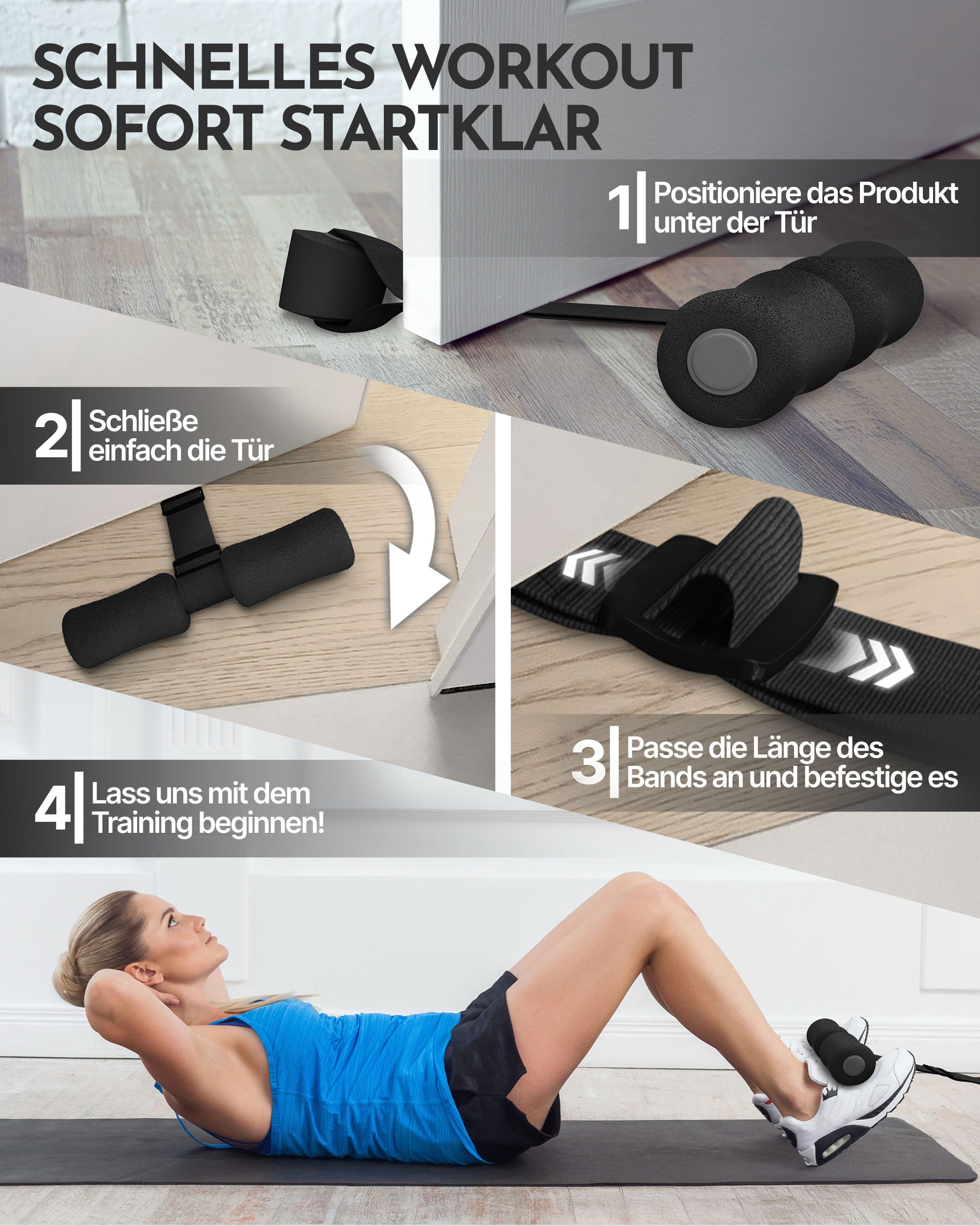 NEOLYMP Bauchtrainer Sit Up Hilfe – Sit Up Bar für effektives Bauchmuskeltraining (Bauchtrainer für zuhause – Bauchmuskeltrainer Sixpack Trainer), Bauchtrainer tragbar & vielseitig – Unterstützt korrekte Ausführung