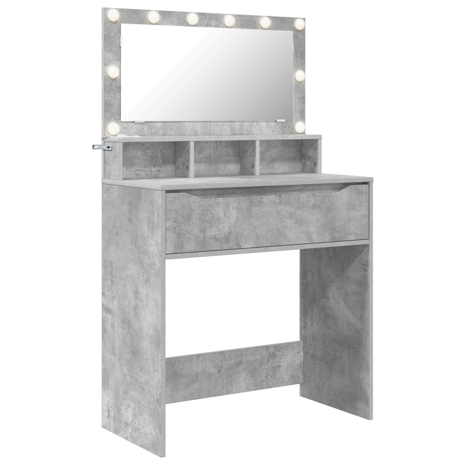 vidaXL Schminktisch Schlafzimmer-Frisiertische Beton Grau 80 x 39,6 x 135 cm (1-St)