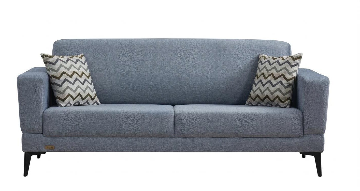 Xlmoebel 3-Sitzer Graues weiches 3-Sitzer-Sofa Stoffsofa moderner Stil Wohnzimmermöbel, 1 Teile