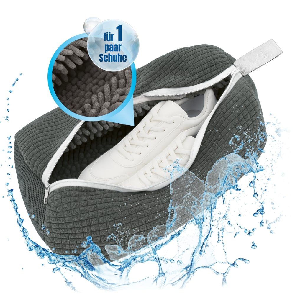 CLEANmaxx Wäschenetz Schuhwaschbeutel – Wäschenetz für Schuhe in der Waschmaschine,(1-St), Schuhbeutel Waschmaschine, robuster Wäschebeutel für ein Paar Schuhe