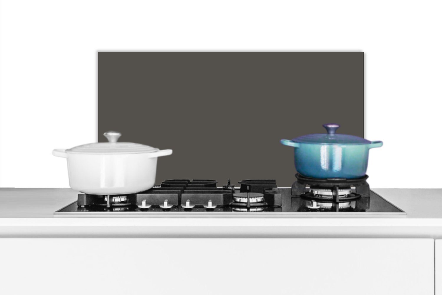 MuchoWow Küchenrückwand Grau - Farben - Einfarbig, (1-tlg), 60x30 cm, Wandschutz, gegen Fett und Schmutzflecken für Küchen