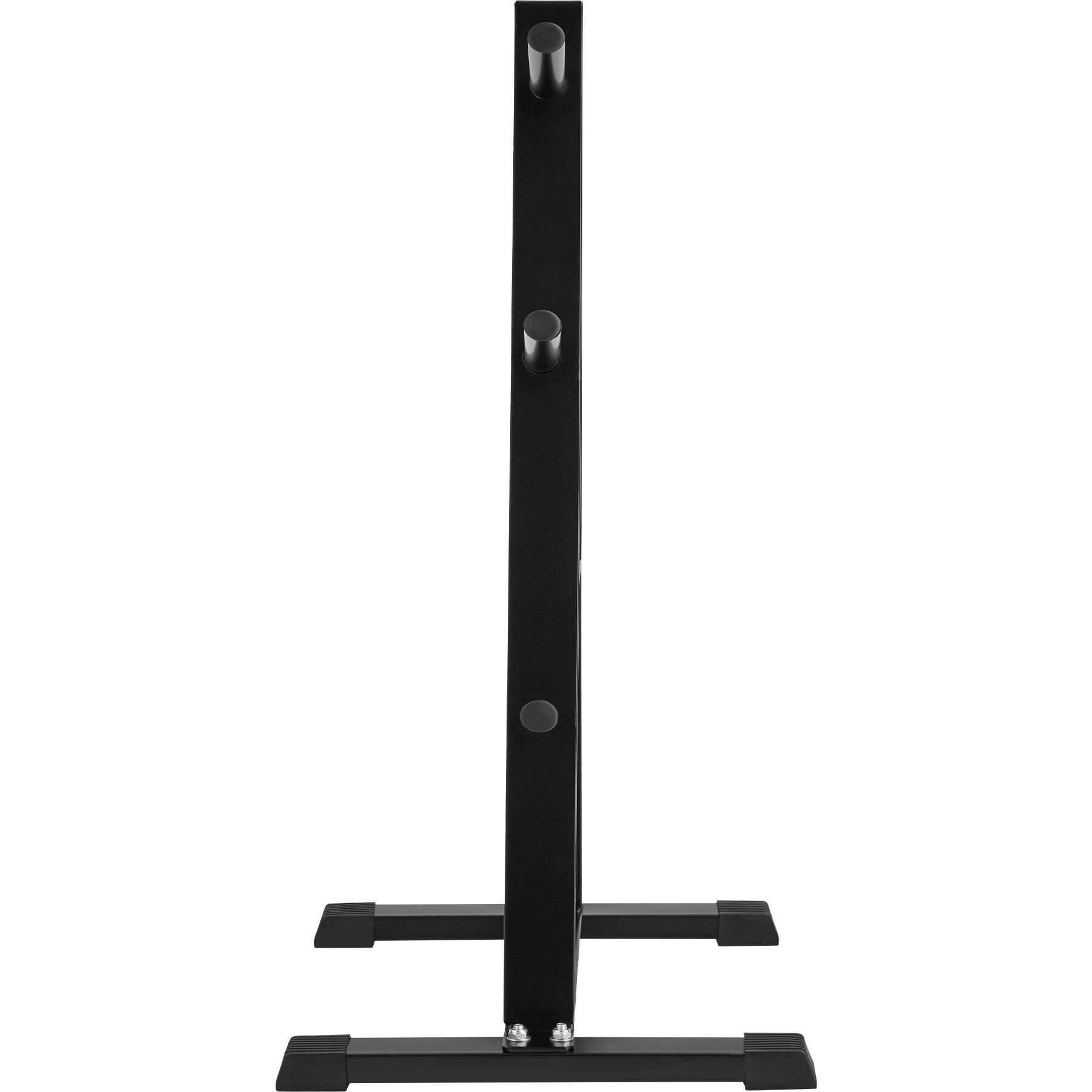 tectake Hantelbank Fitnessbank, bodenschonende Kunststoffkappen, Belastbarkeit 200 kg, (Trainingsbank, in schwarz), Mit 7 Aufnahmen, Scheibenaufnahme 25 mm, platzsparend, fester Stand