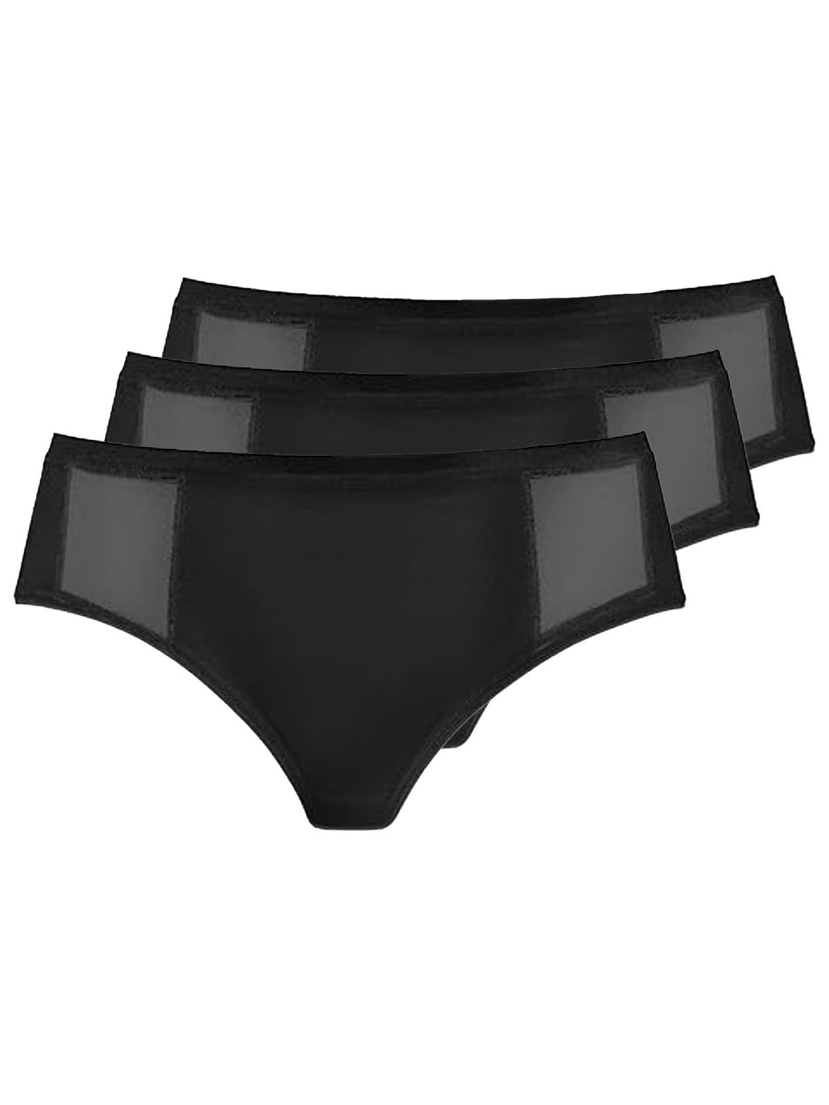 Pompadour Hüftslip 3er Pack Damen Midislip New Vision (Packung, 3-St) Zwickel