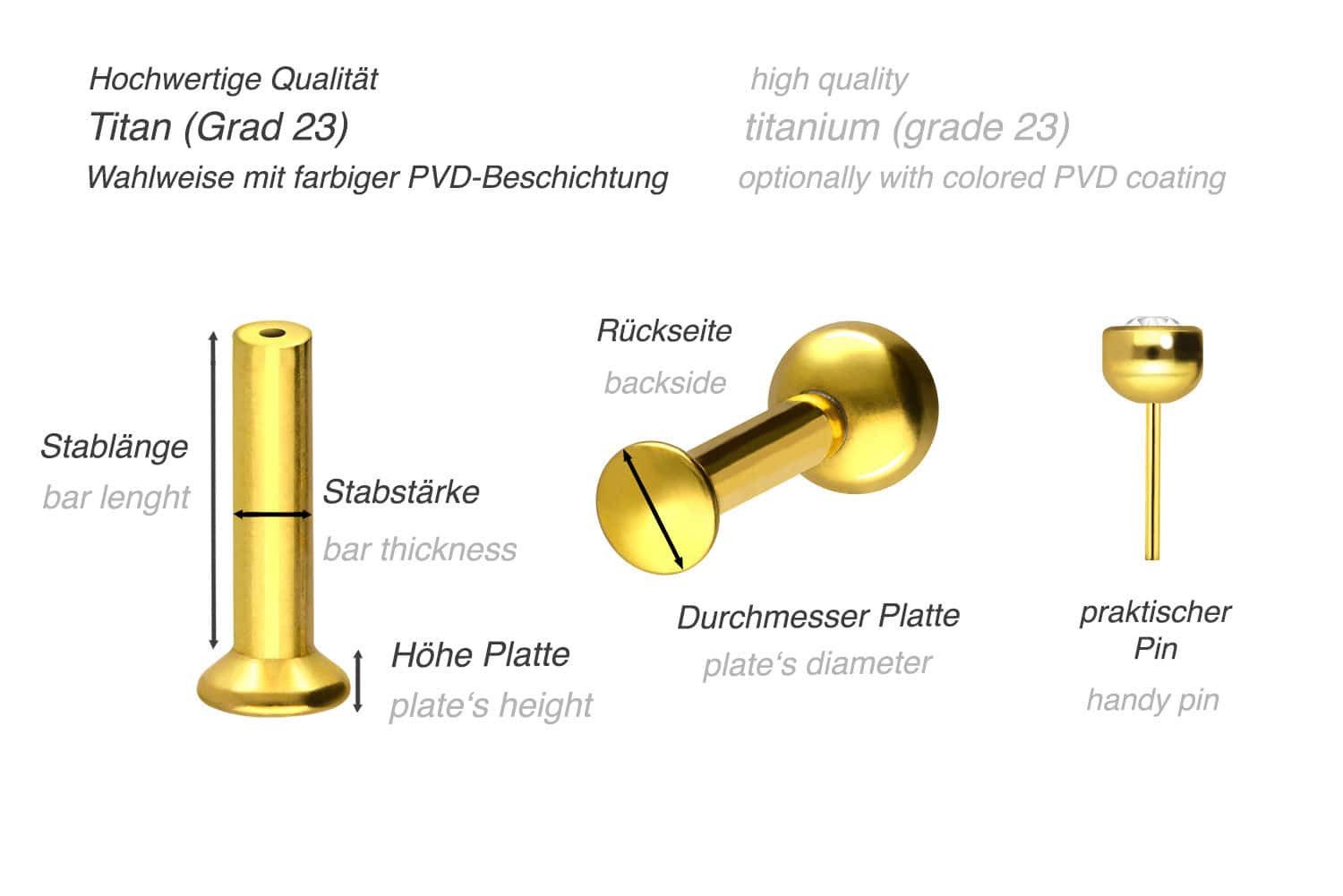 PIERCINGLINE Piercing-Set Titan Triple Piercing Mini günstig online kaufen