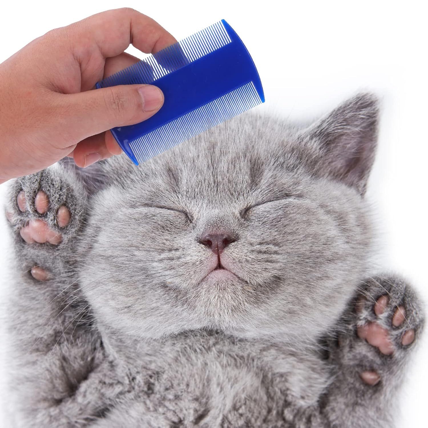 MuffiMau Flohkamm Hundefloh Kämme 5er Entfernungswerkzeug, Läusekamm, (Läusekamm, Pflegekamm, Tränenfleckentferner, Feinzahnpflege, 5-tlg), Vier Kammarten für Gesicht und Körperpflege von Haustieren