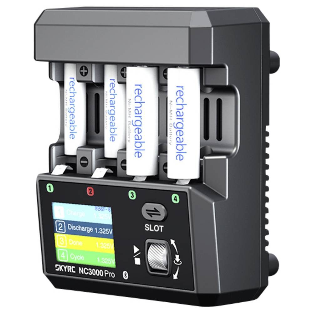 SkyRC NC3000 Pro Rundzellen-Lader (Delta V, Einlaufen, Zyklus, Auffrischen, App-Steuerung)