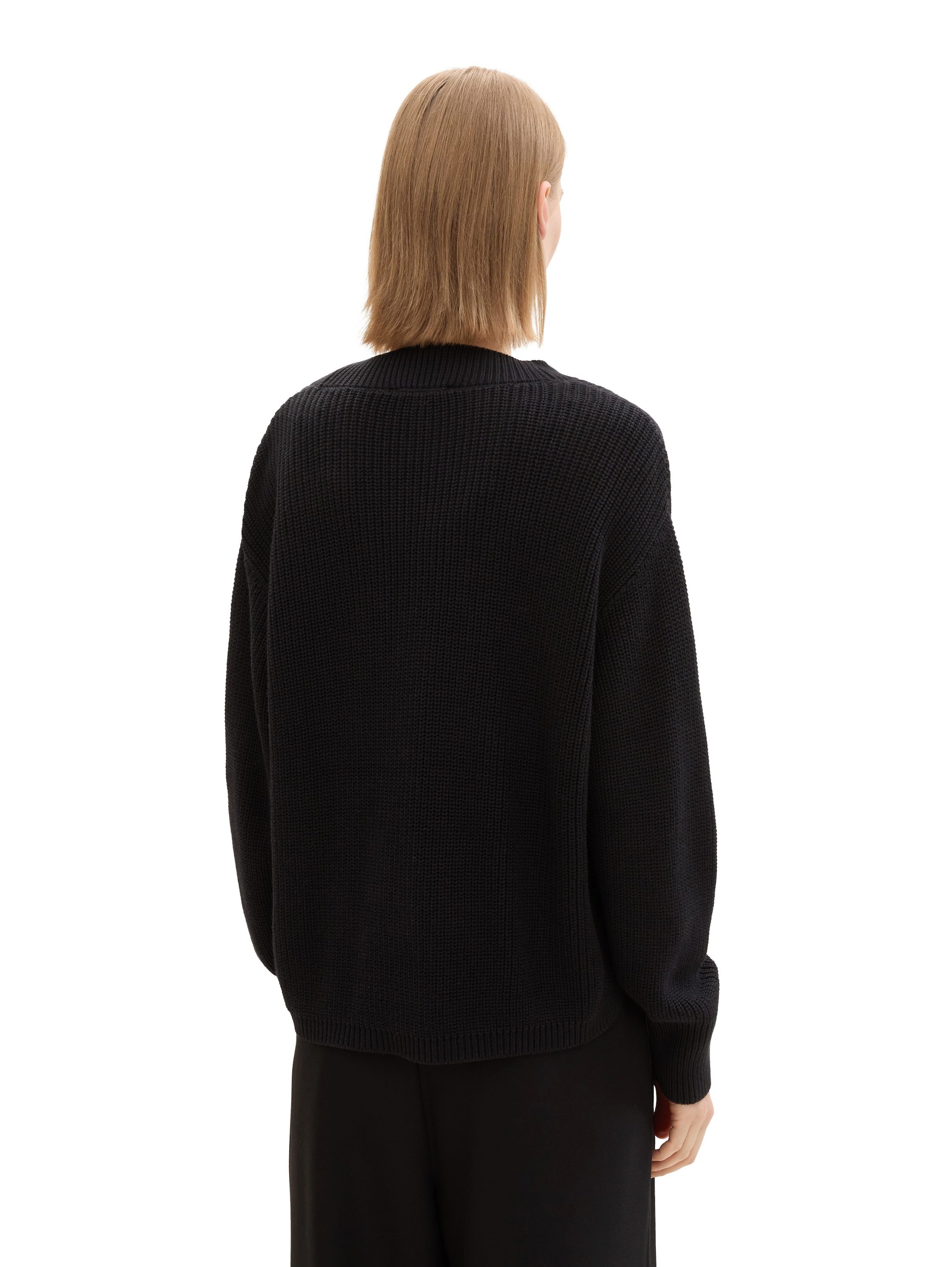 TOM TAILOR Denim Cardigan mit Strickstruktur und Knopfleiste