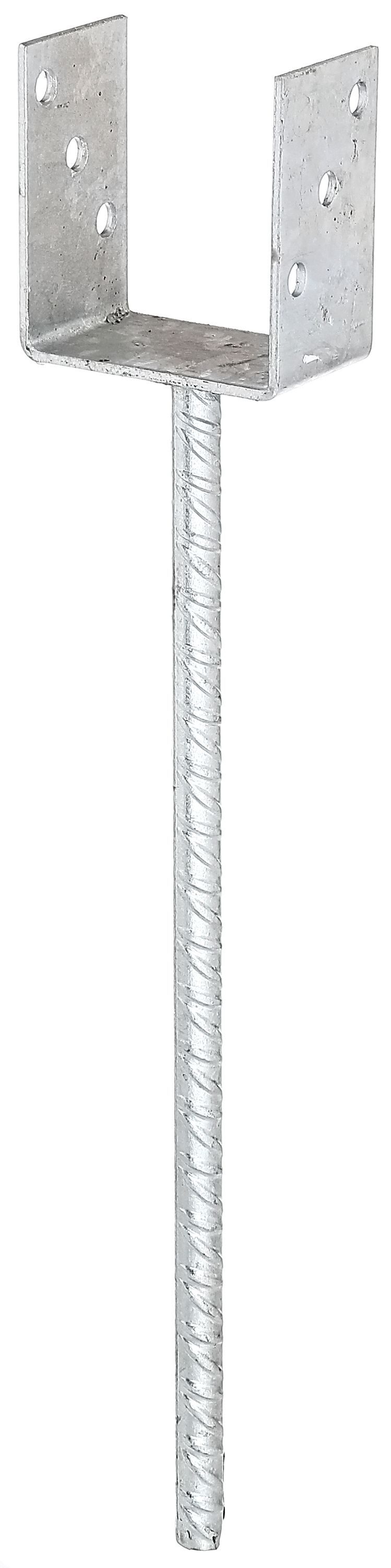 Alberts Pfostenträger, 214401 U-Pfostenträger mit Betonanker aus Riffelstahl feuerverzink