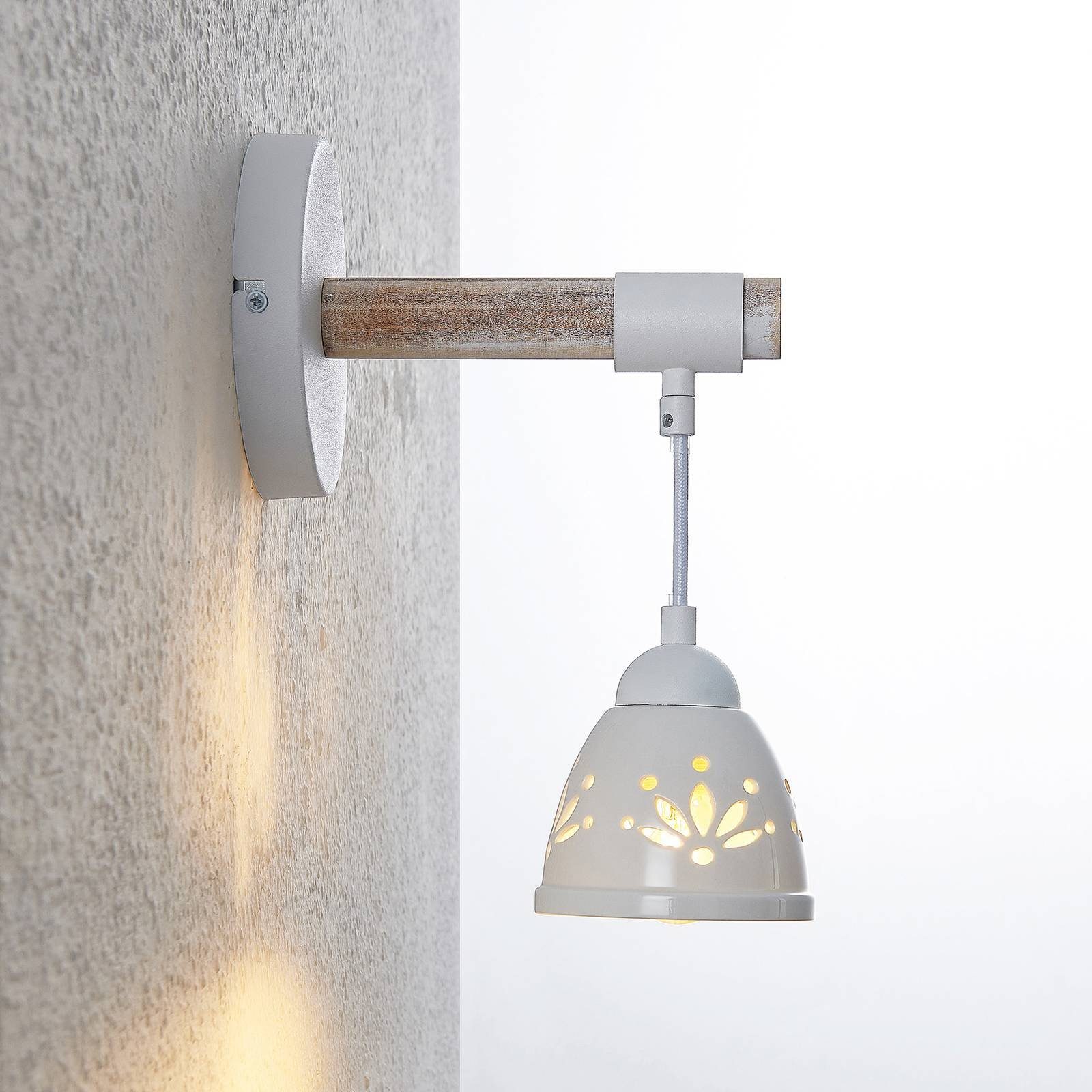 Lindby Wandleuchte Pimana, Holz IP20, 1 x 25 W