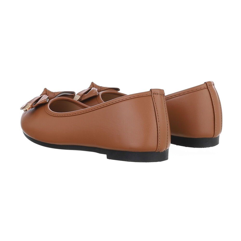 Ital-Design Damen Freizeit Ballerina (85894174) Blockabsatz Klassische Ballerinas in Braun