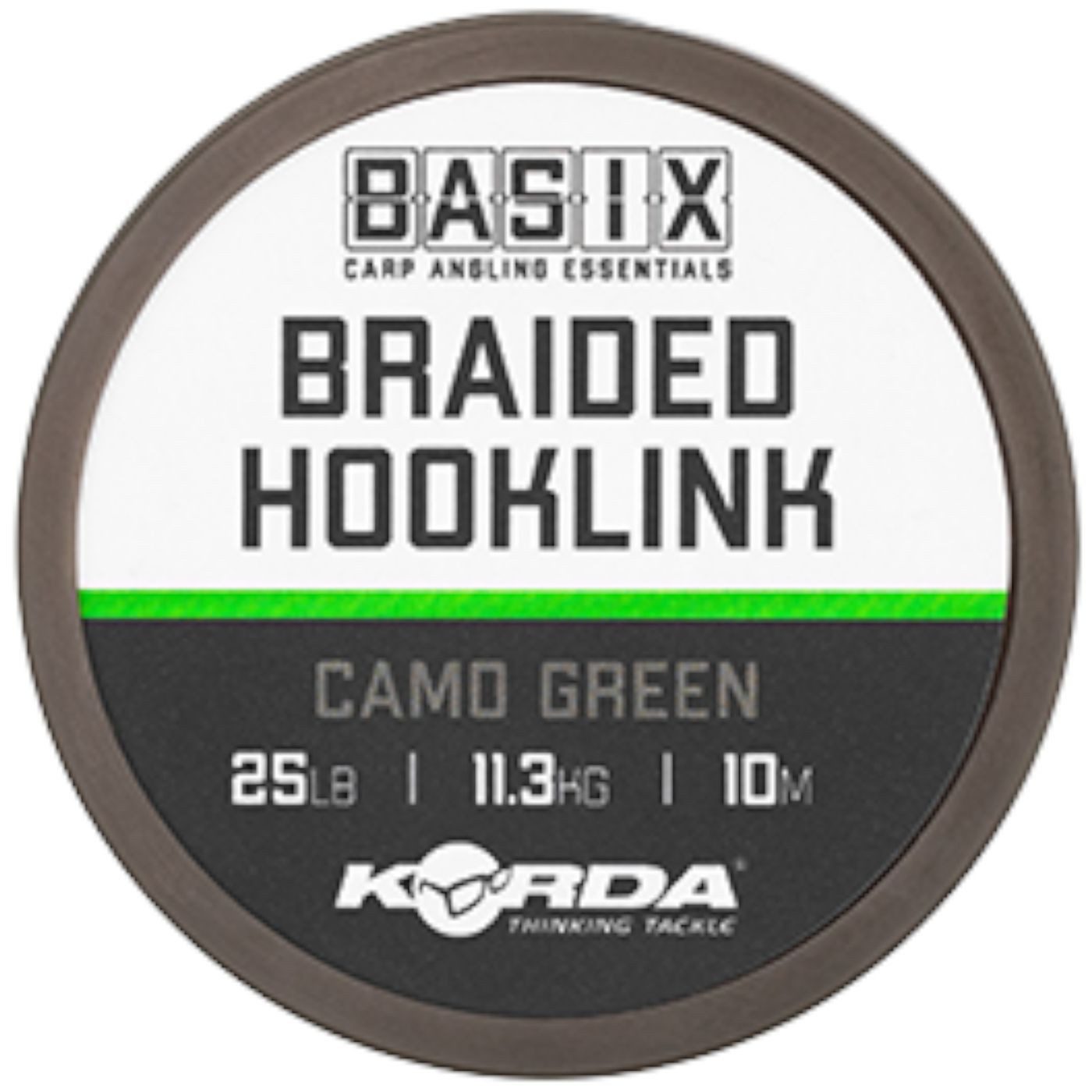 Korda Vorfachschnur Korda Basix Braided Hooklink Camo Green - 10m Vorfachschnur, 25 m Länge, (10-St)