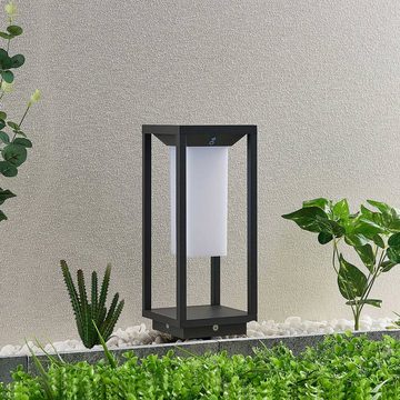 Lucande Gartenleuchte Eliel, LED-Leuchtmittel fest verbaut, warmweiß, Modern, Aluminiumdruckguss, Kunststoff, grafit, weiß, 1 flammig, inkl.