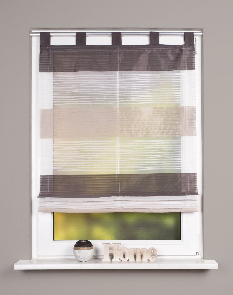 Rollo Home Wohnideen Schlaufenraffrollo Querstreifen, HOME WOHNIDEEN, Lichtschutz, standard