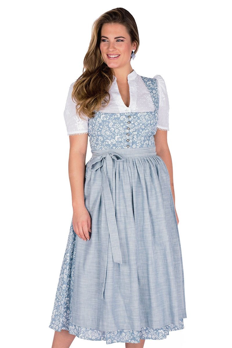 Berwin & Wolff Dirndl Midi Dirndl 2tlg. - HERLINDA - pale denim