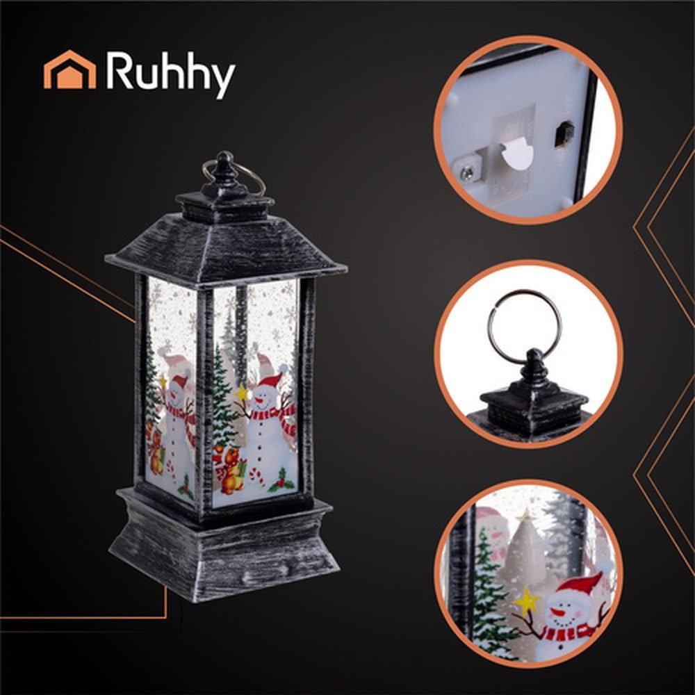 Ruhhy LED Laterne Weihnachtslaterne Dekorationslaterne, Weihnachtsbeleuchtung, LED fest integriert, Tageslichtweiß, Warmweißes LED-Licht imitiert Kerzenschein ohne offene Flamme
