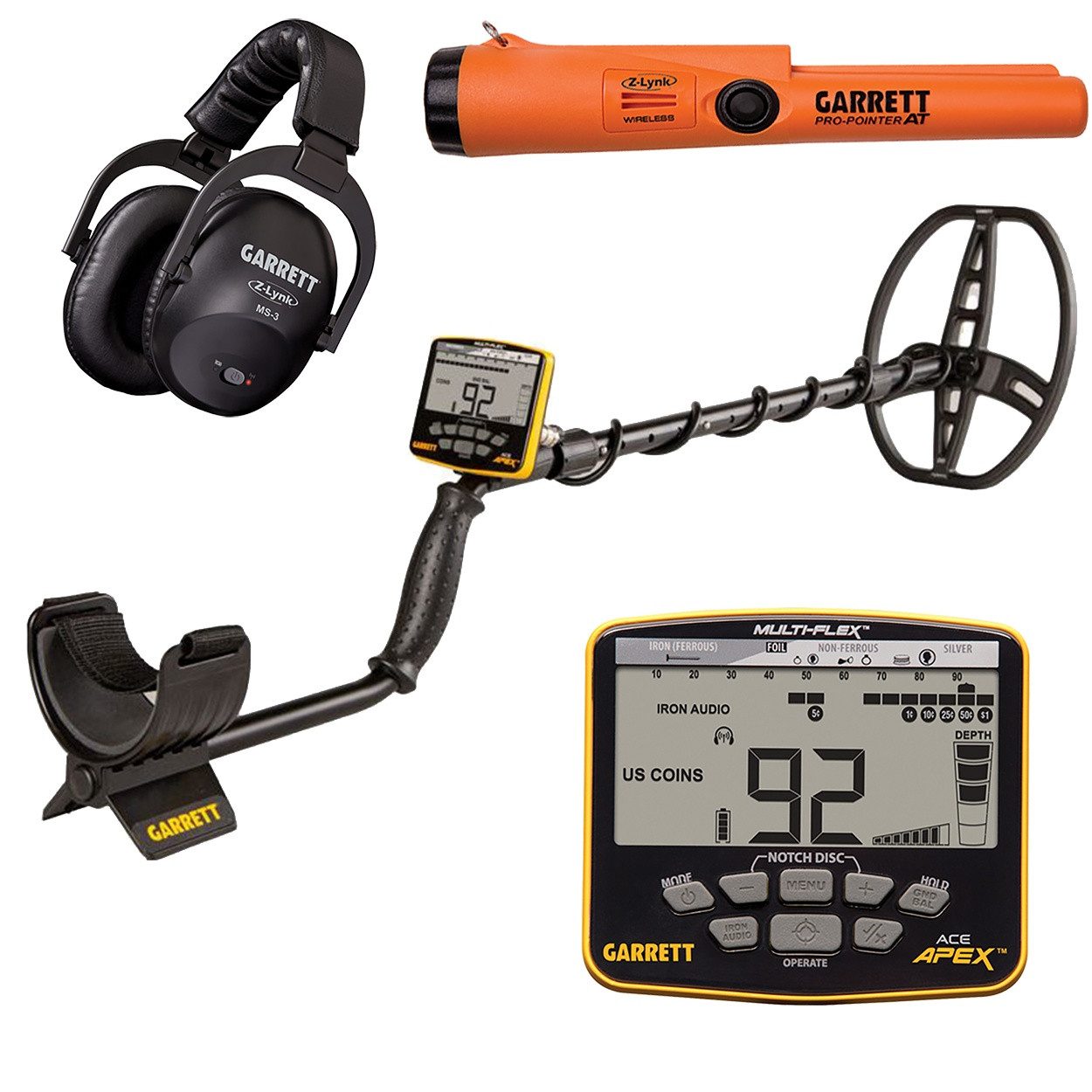 Garrett Metalldetektor Ace APEX Raider (Wireless Pack) + Garrett Z-Lynk