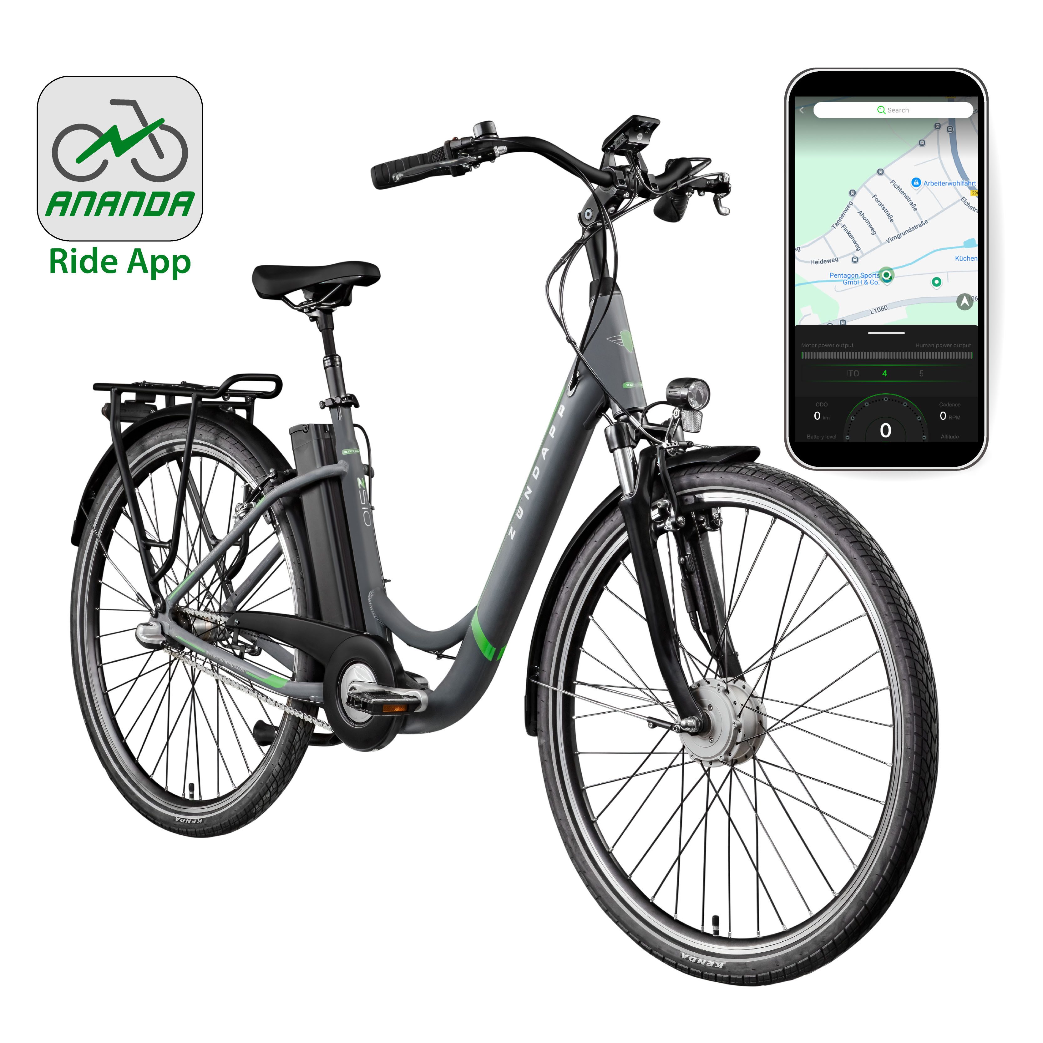 Zündapp E-Bike Cityrad Z510, 3 Gang Shimano Nexus SC-3C41 Schaltwerk, Nabenschaltung, Frontmotor, 531 Wh, (mit Frontkorb), Pedelec, Elektrofahrrad für Damen u. Herren