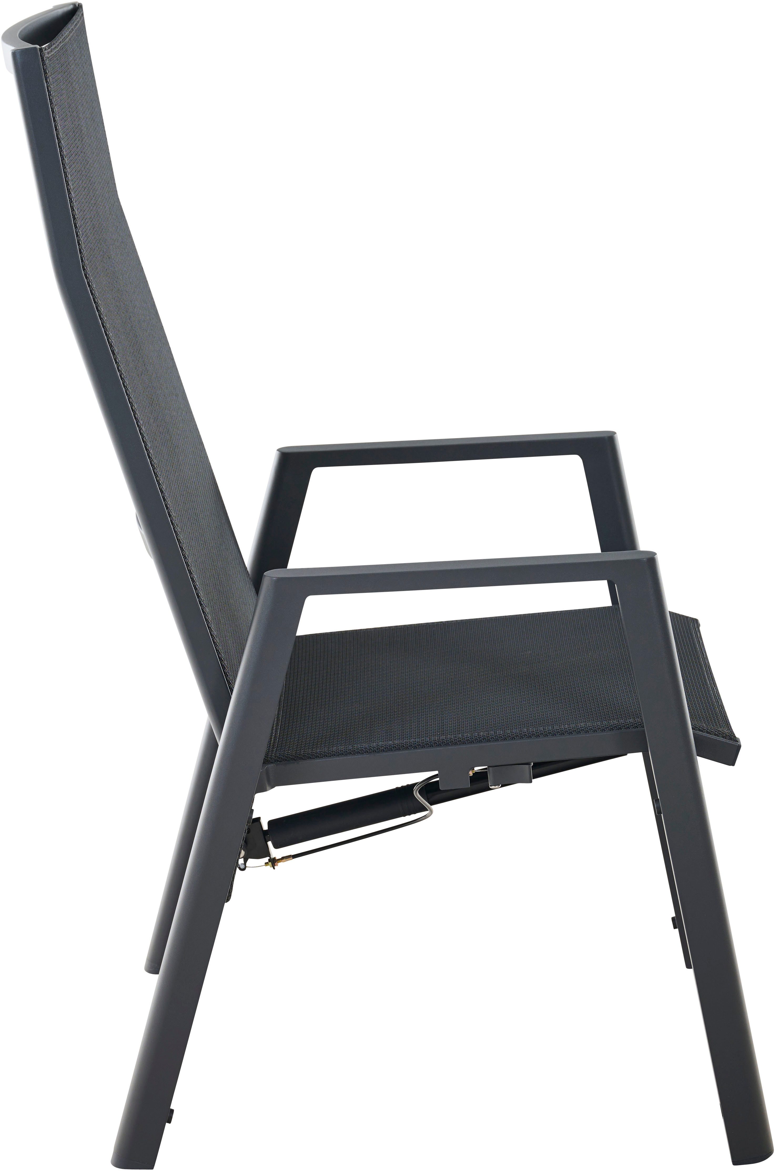 Siena Garden Gartensessel BOLOGNA Move Sessel, anthrazit, Aluminiumgestell, Ranotex® Bezug