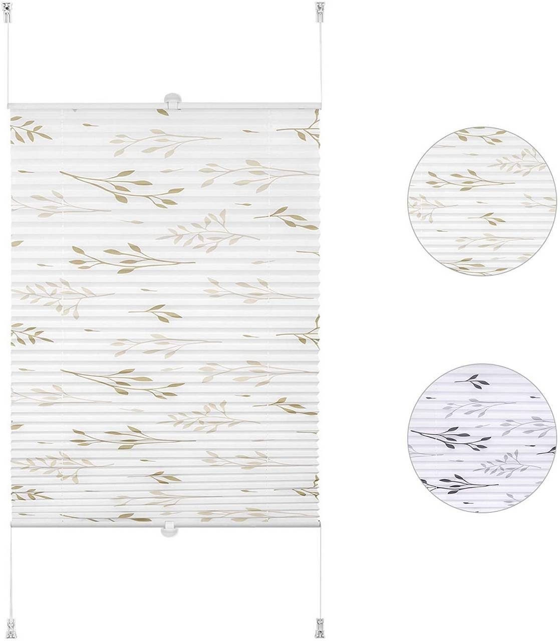 Woltu Plissee, Faltrollo Klemmfix ohne Bohren beige. Reduzierter Preis € 16,99. Unverbindliche Preisempfehlung € 29,99